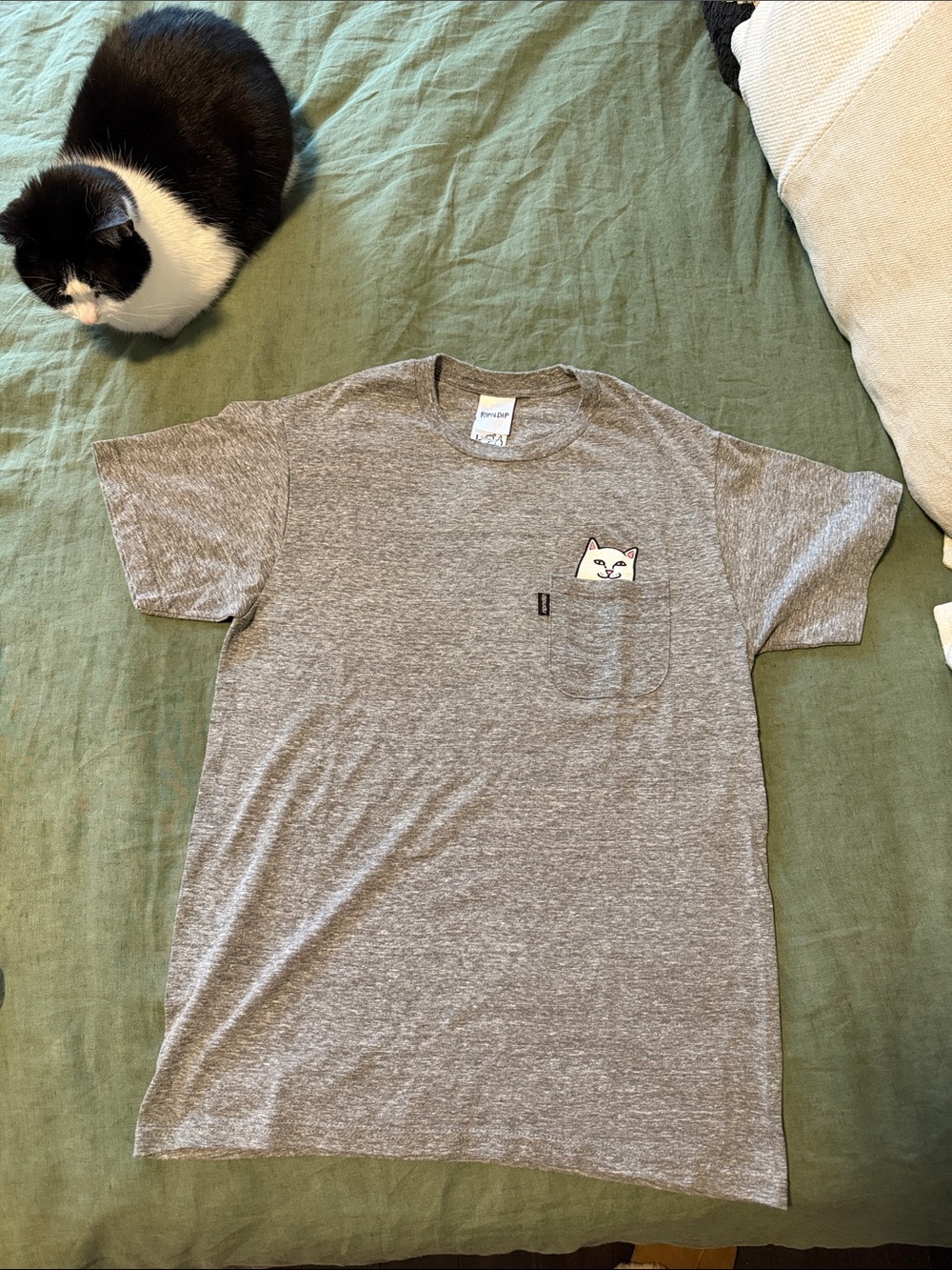 RipNDipGray Lord Nermal Cat Pocket Tee